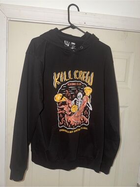 Kill Crew Black Hoodie with Bold Boxing Club Graphic
